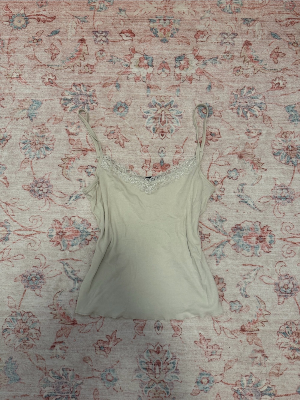 Brandy Melville Lace-Trim Camisole in Light Cream